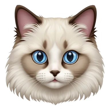 bicolor ragdoll cat face sticker