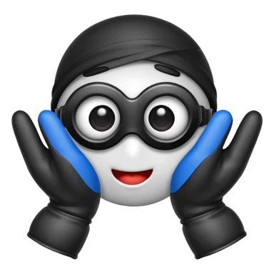 Mono tapando se los ojos con guantes sticker