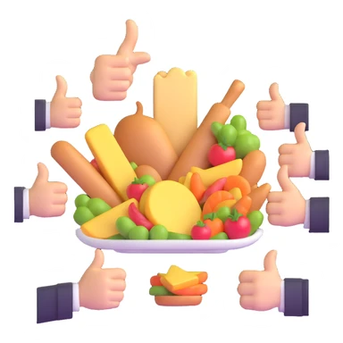 thumbs up around delicious food sticker