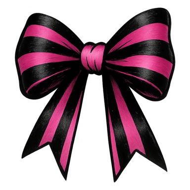 emo bow, black and pink, expressive and stylish, remove background sticker