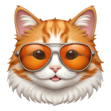 Smiling cat with aviator sunglasses sticker