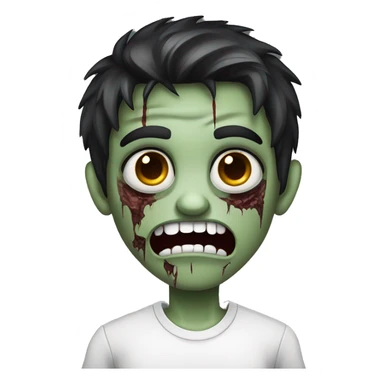 teen boy zombie with dark hair and white shirt sticker