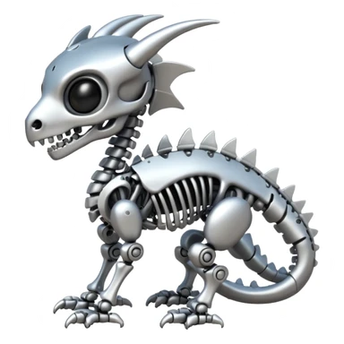 A skeleton robot dragon tiny cute sticker