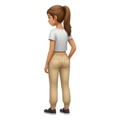 girl scratching back of pants sticker