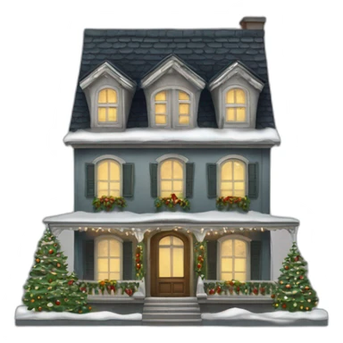 Maison décorée Noël  sticker