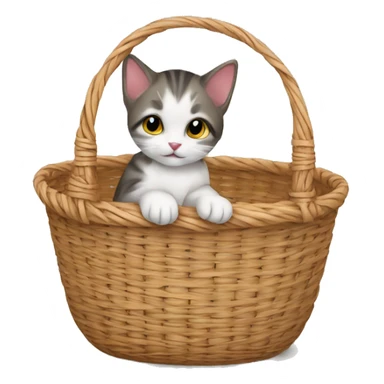 Kitten in a basket sticker