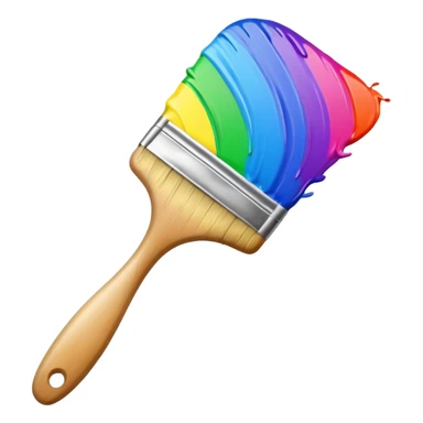 brush making a colorful line sticker