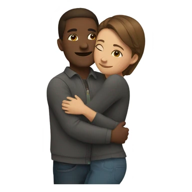 A girl and a guy are hugging sticker