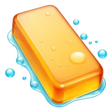 Soap making icon, soap bar with bubbles, melting ingredients like oils and lye, vibrant colors, minimalistic style, clean lines, transparent background. sticker