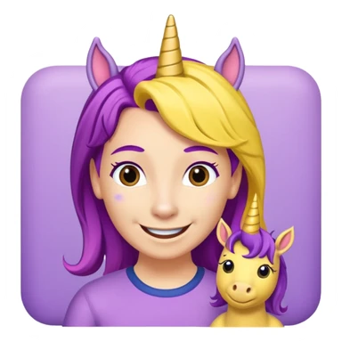 Shirley Shawn the Unicorn from The Wiggles with yellow skin with purple hair sticker