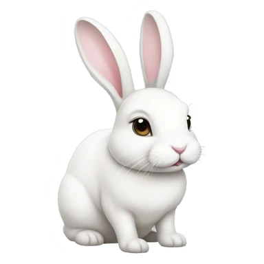 White bunny with a bun sticker
