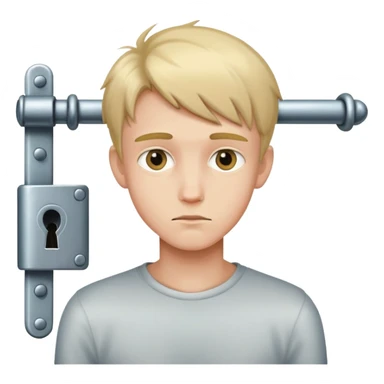 Locked young slim boy sticker