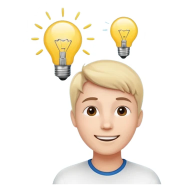 Generate a realistic emoji of someone happy figuring something out and being smart about it sticker
