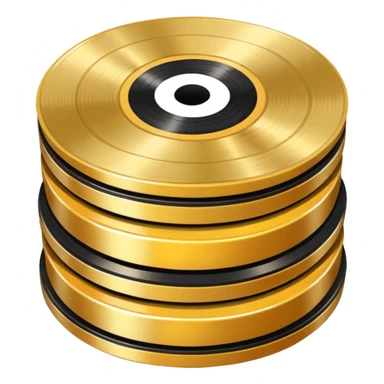 Stacked Vinyl Record gold sticker