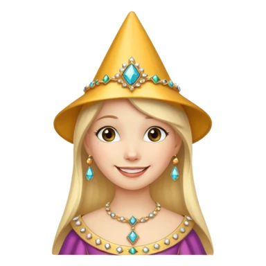 Medieval princess with cone hat sticker