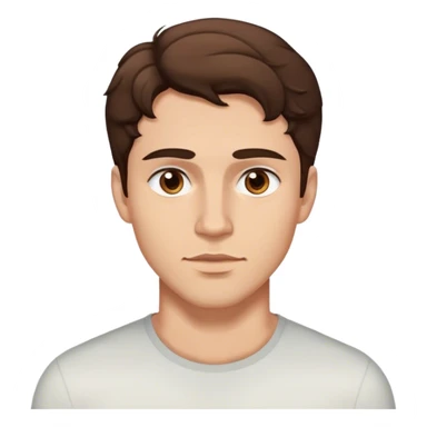 man with short wavy brown hair, deep brown eyes, strong jawline sticker