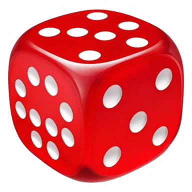red casino dice with white dots, emoji style sticker