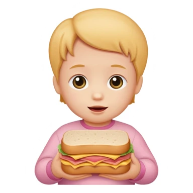 Baby with bologna sandwich  sticker