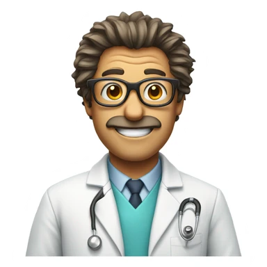 Crazy doctor with beer sticker