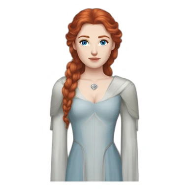Lady stark game of thrones blue eyes redhead sticker