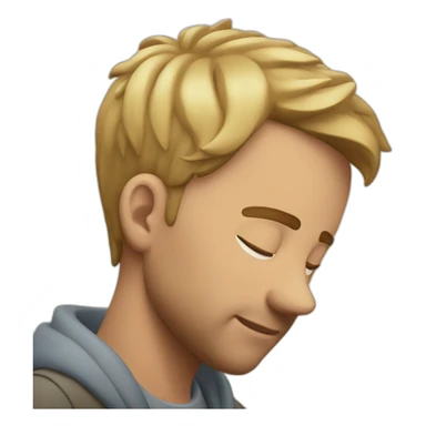 jurgen placing hands under the head sticker