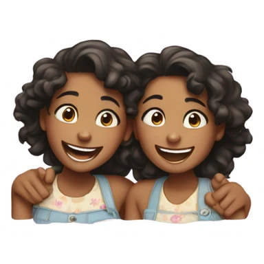 Girls sharing a joyful moment sticker