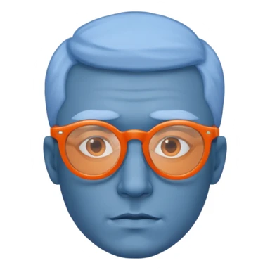 blue skinned orange glassed man sticker