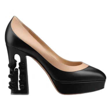 VALENTINO Tan-go PLATFORM PUMP black sticker