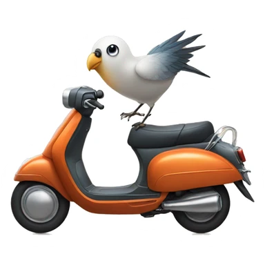 bird on moped sticker
