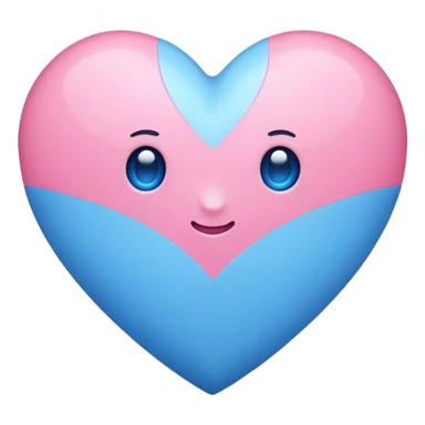 قلب ابی و صورتی  sticker