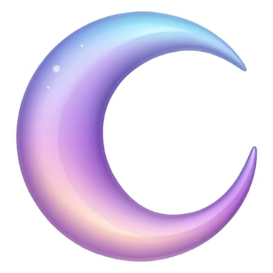 Sparkly glossy Pastel lilac-gradient crescent sticker
