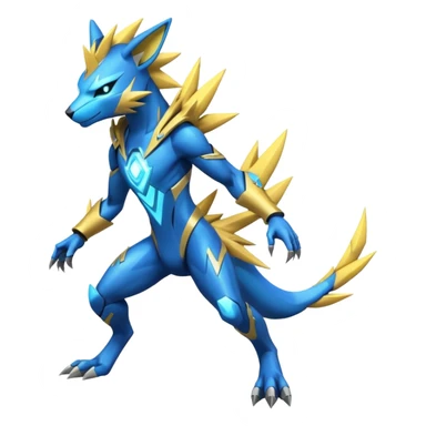 Modern Futuristic Cyber-Manectric-Zeraora-fusion (full body) sticker