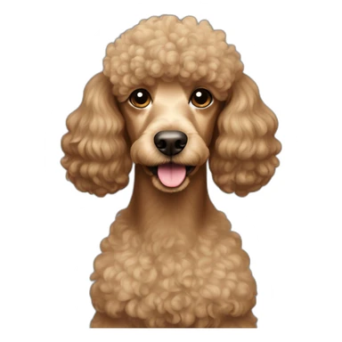Poodle y mujer pelo largo castaño sticker