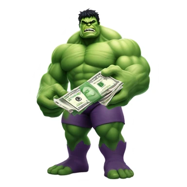 Hulk offering money sticker