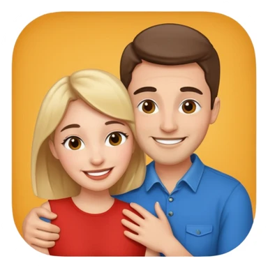 Couple hugs on photobooths sticker