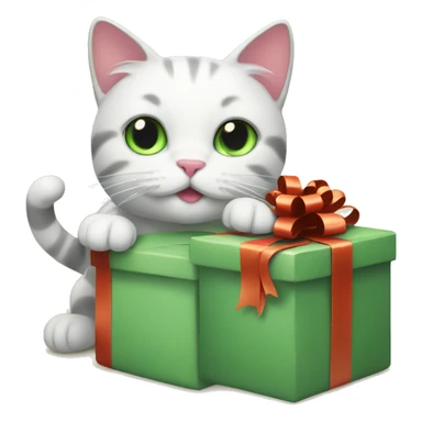 Cats with present sticker