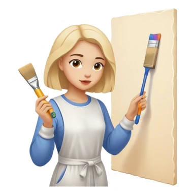 Girl painting walls  sticker