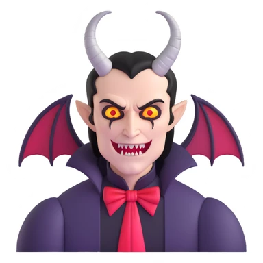 Vampire with demonic horns sticker