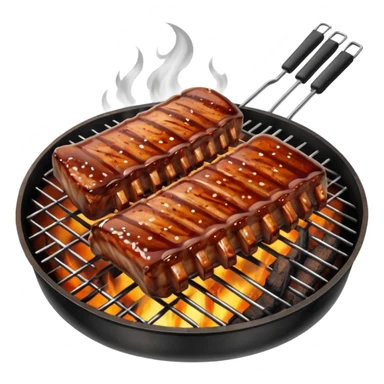 bbq ribs on grill sticker
