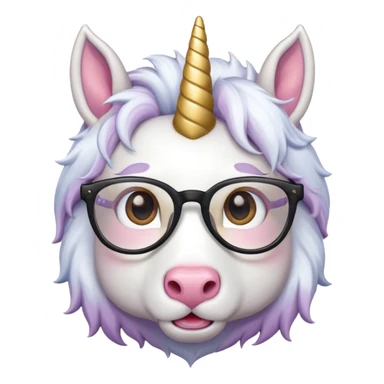 unicorn face with glassess sticker