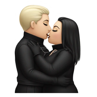 plus size women kissing, goth sticker
