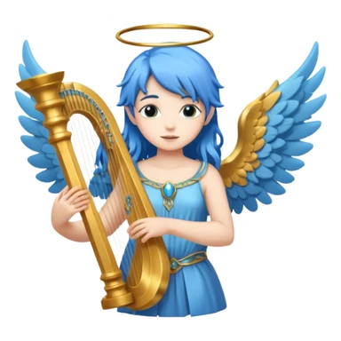 Blue-haired angel holding harpir






























 sticker