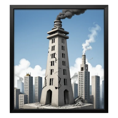 Uçak çarpan kule sticker