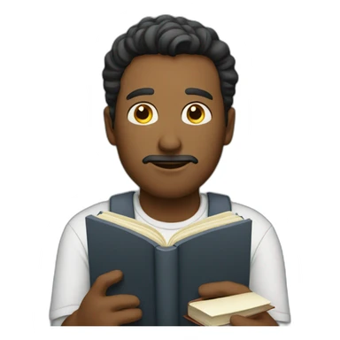 Man with a book sticker