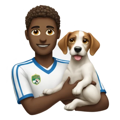 a soccer player with a dog sticker