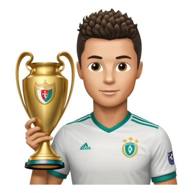 Cristiano Ronaldo holfing the champions league with noodle hair a bit longer noodle hair sticker