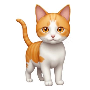 full body small short hair ginger and white cat with orange eyes  sticker
