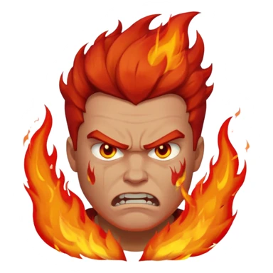 burning angry man sticker