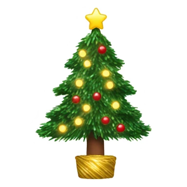 Christmas tree with tinsel and warm lights  sticker