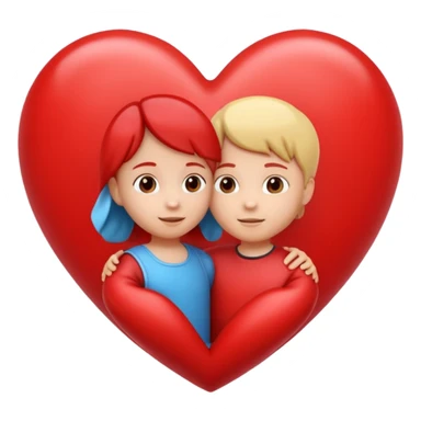 heart with a small child figure inside sticker